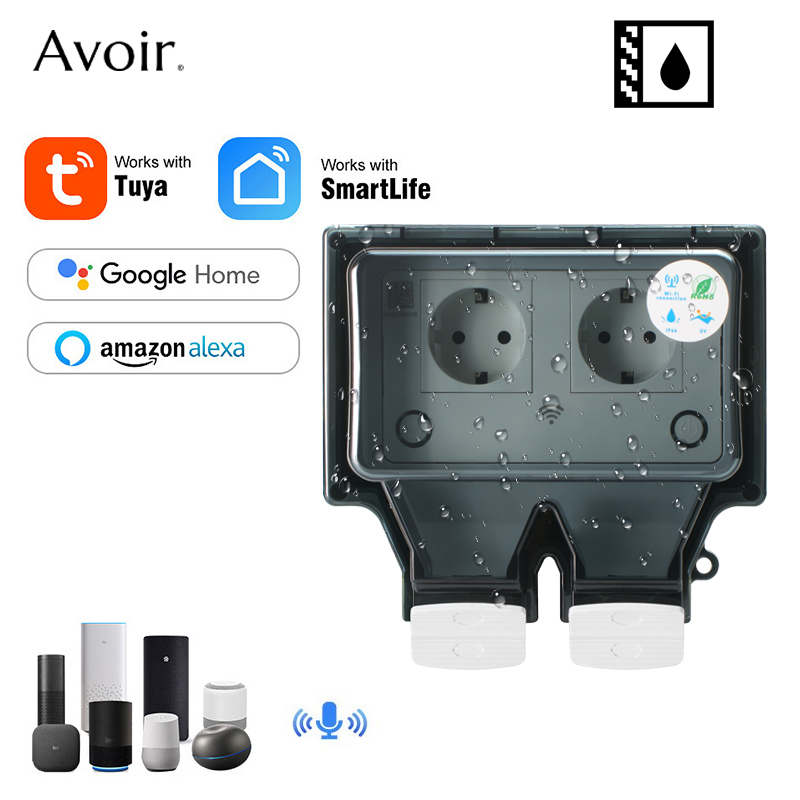 Outdoor Power Inlet Box - Avoir Tuya duvar elektrik prizleri Ip66