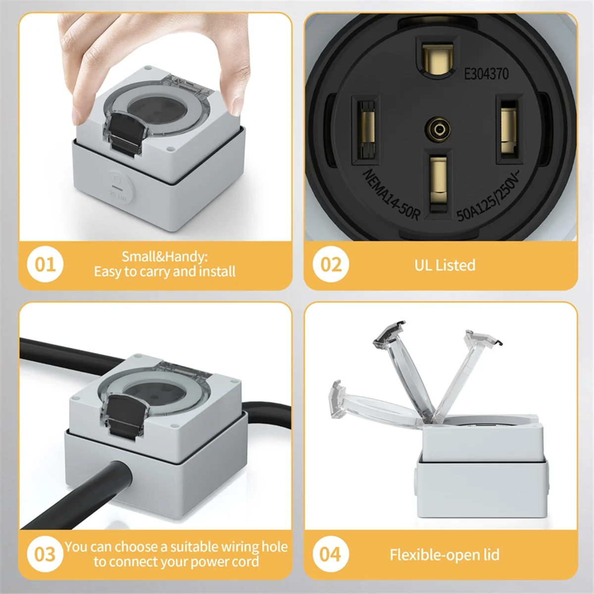 Outdoor Power Receptacle Box - AT16 50Amp Güç Çıkış Kutusu, 125/250Volt