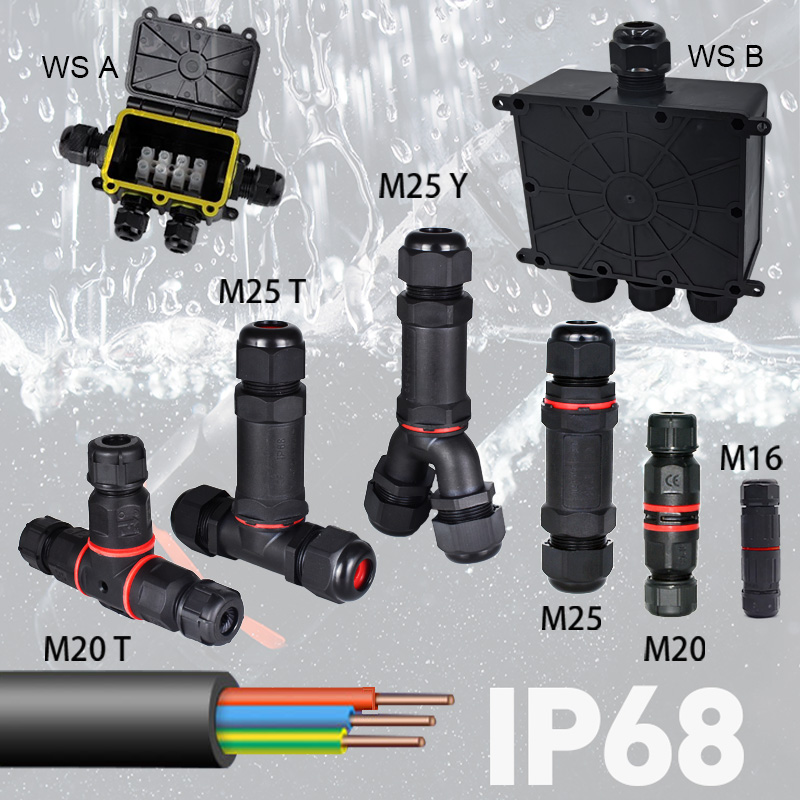 Outdoor Power Block - IP68 plastik muhafaza açık siyah su