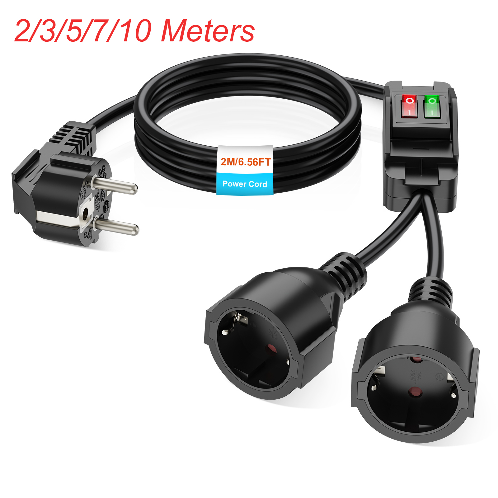 Outdoor Power Extension Cord - AB Fişli Uzatma Kablosu, Açma/Kapama Anahtarlı