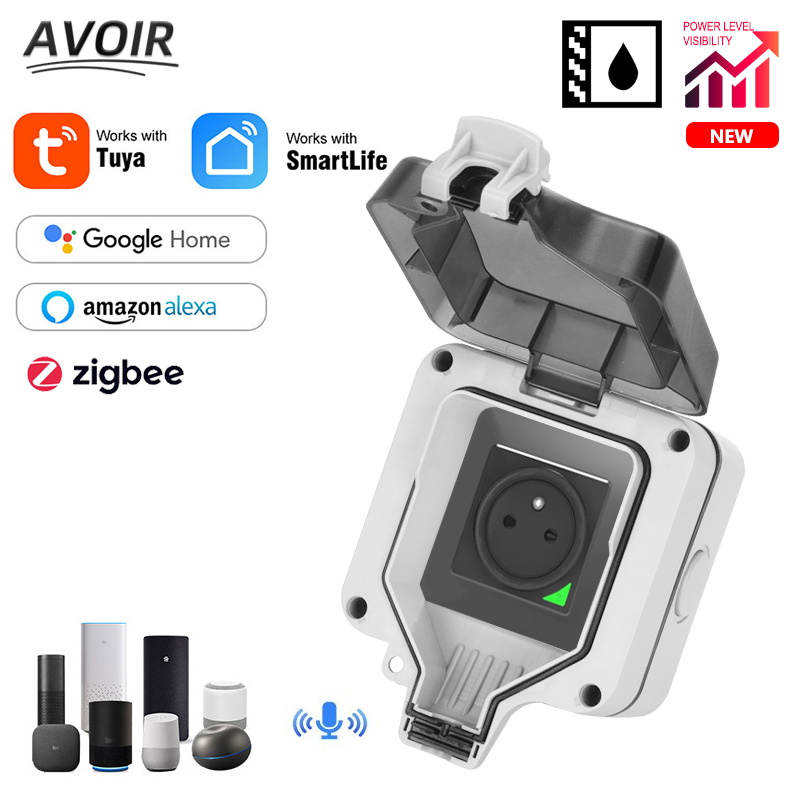 Outdoor Power Outlet With Remote Control - Avoir Zigbee Tuya IP66 açık su