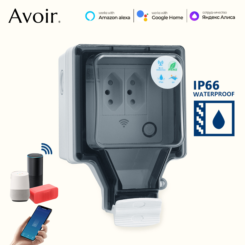 Outdoor Power Outlet With Remote Control - Avoir Tuya Wifi akıllı soket IP66