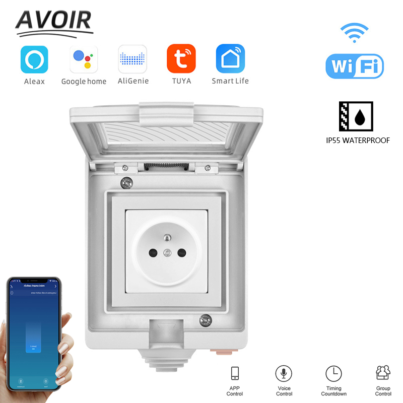 Outdoor Power Outlet With Remote Control - Avoir Tuya Smart elektrik prizleri FR