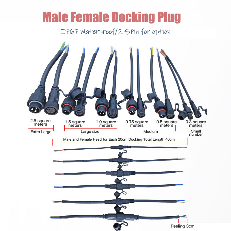 Outdoor Power Extension Cord - Erkek kadın uzatma tel bağlayıcı IP68