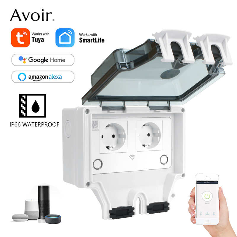 Outdoor Power Outlet With Remote Control - Avoir Tuya IP66 Su Geçirmez Elektrik