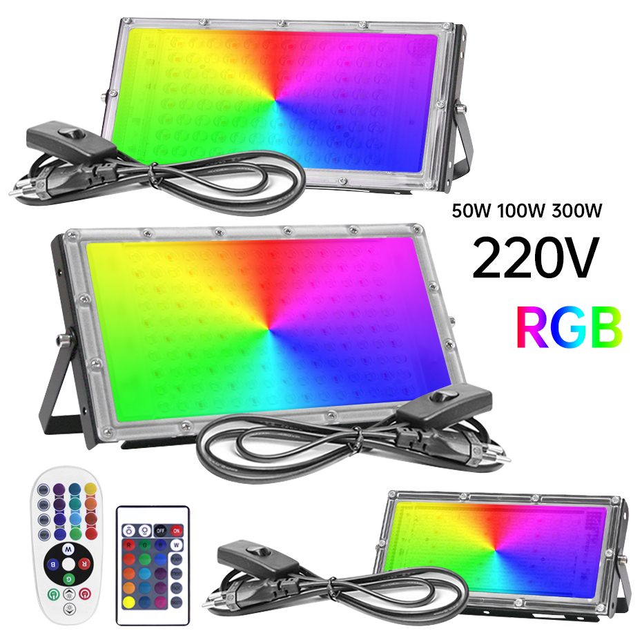 Outdoor Power Outlet With Remote Control - IP65 Su Geçirmez RGB LED Projektör